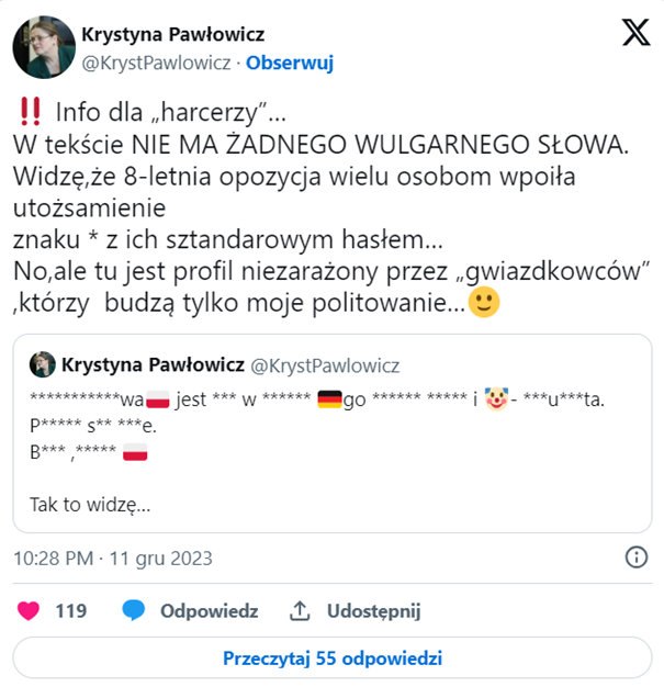 tweet Pawłowicz